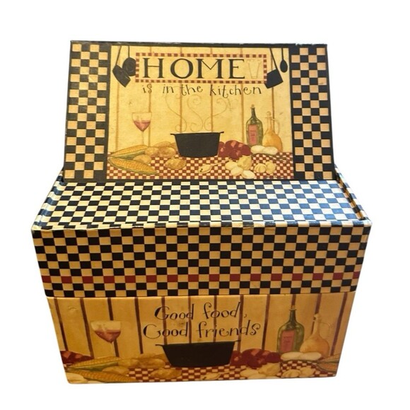 LANG recipe box w/ cards POP UP EASEL FOR DISPLAY home is in the kitchen - Picture 1 of 16